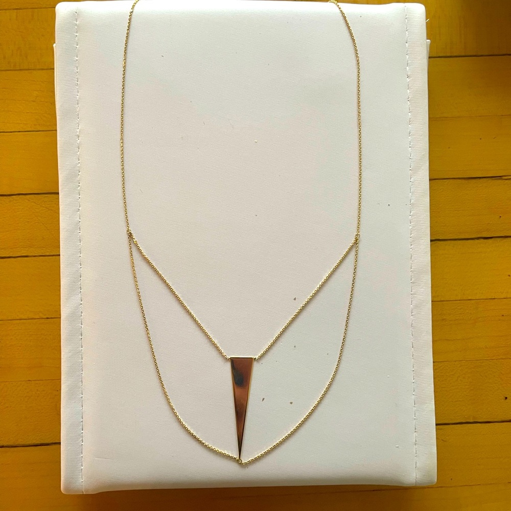 Perfect Statement Piece- Gold Triangle Necklace W… - image 1